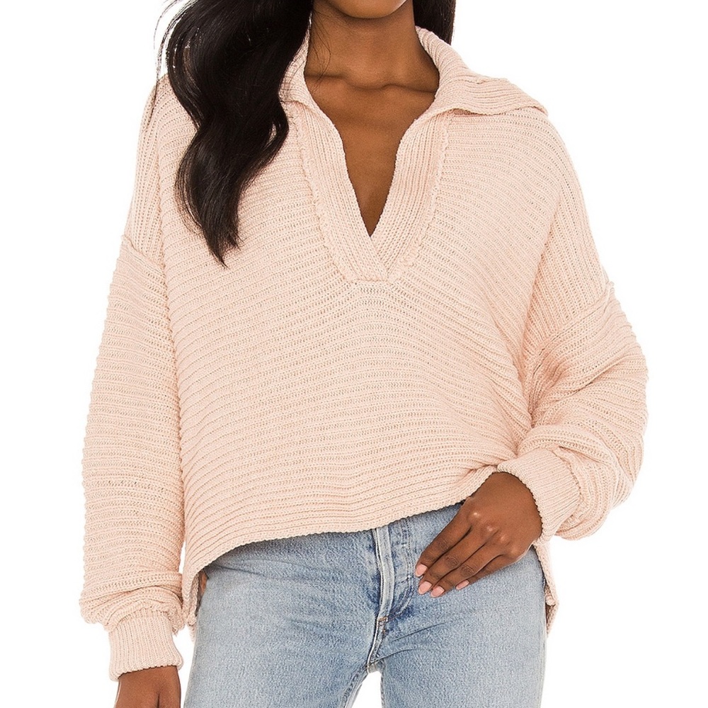 Free People Marlie pullover in dusty pink